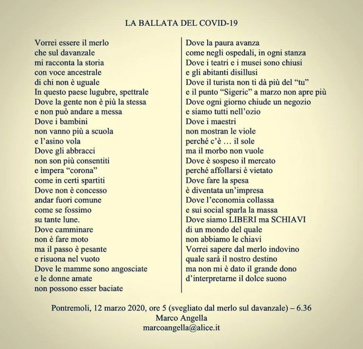 Il Merlo Simbolo Di Resurrezione Nella Pasqua Della Pandemia Marco Angella E La Sua Poesia Ticinolive